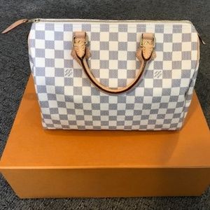 Excellent condition Speedy 30 in Damier Azur